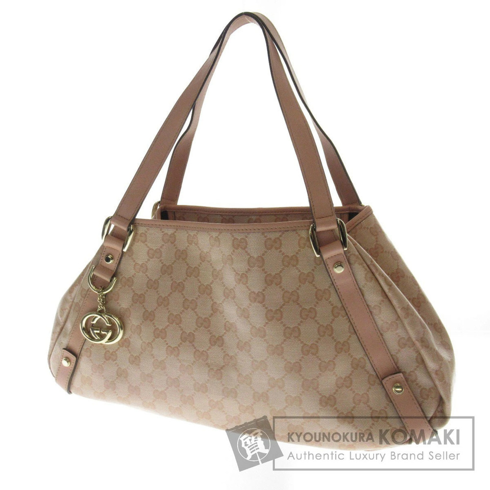 Gucci GG Crystal Canvas Abbey Tote Bag beige pink